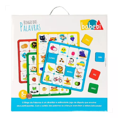 Bingo Infantil Jogo Palavras Atividade Educativa P/ Criança