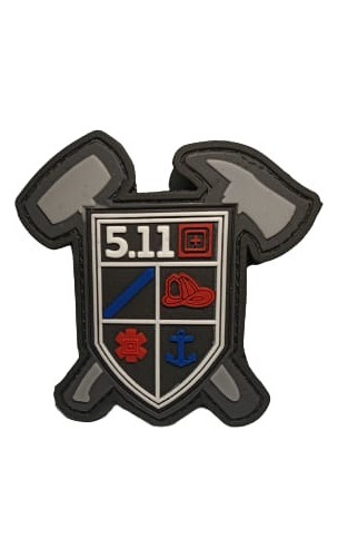 Insignia De Pvc Bomberos Primeros Auxilios 511 Fondo Negro