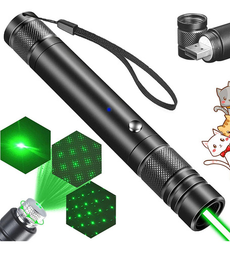 Puntero Verde De Alta Potencia, Recargable, Carga Usb