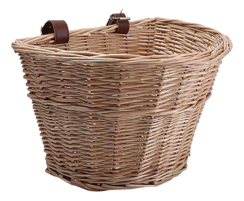 Cesta De Bicicleta En Forma De D De Mimbre Cesta De Compra