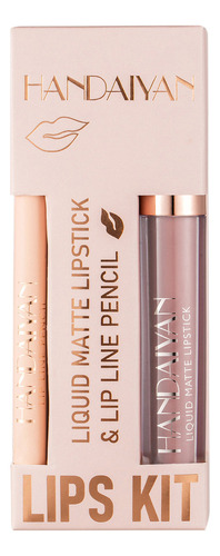 Combinación De Delineador De Labios W Lip Gloss Antiadherent