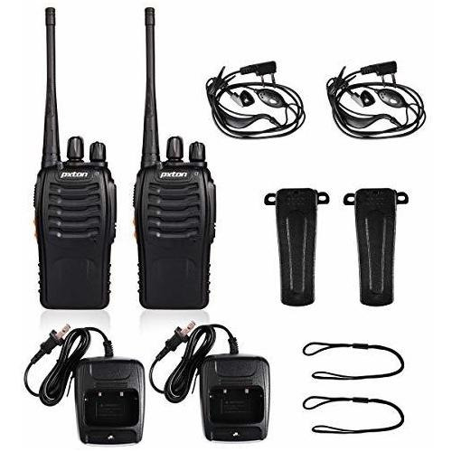 Walkie Talkie Recargables Con 16 Canales Linterna Negro 2 Pz Negro