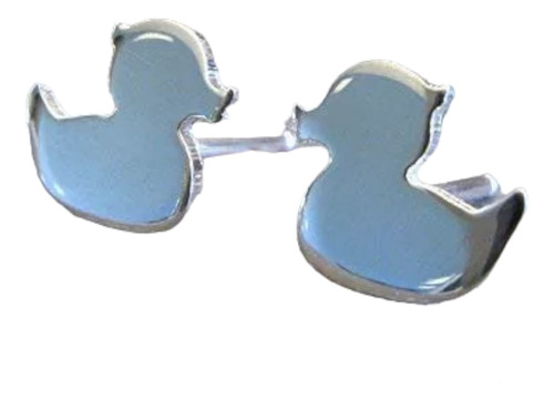 Broqeles Patitos Aretes Plata 0.925 Patos Hule 