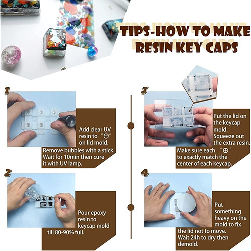 Keycaps Epoxi Resin Fundición Moldes Set Para Teclado Mecáni