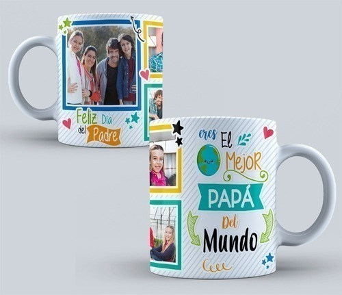 Plantillas Dia Del Padre - Collage - Sublimacion Tazones