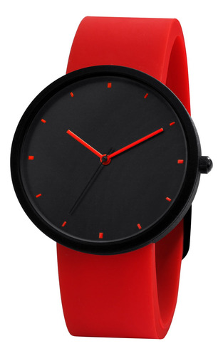 Nuovo Reloj Rojo Para Hombre, Reloj De Silicona Negro, Reloj