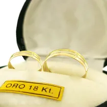 Comprar Alianzas Oro Casamiento Compromiso 18k Tricolor Anillos 3gr