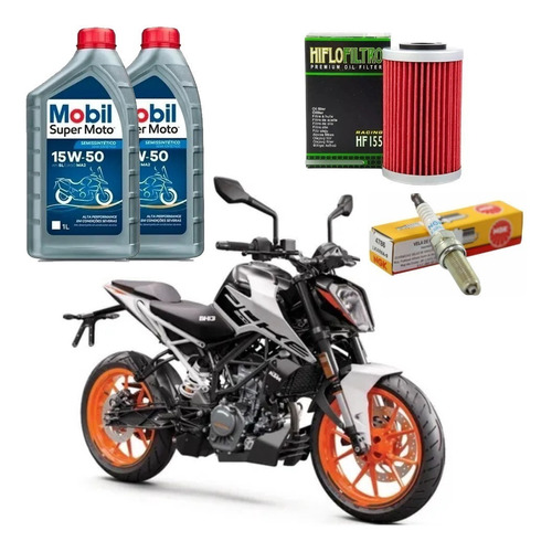 Kit Filtro Ktm Duke 200 Hf155 Mobil 15w50 Lkar8a-9