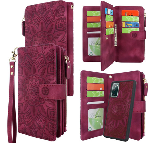 Funda Billetera De Cuero Pu Magnetica Para Galaxy S20 Fe