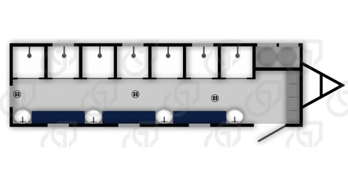 Imagen 1 de 10 de Baños Regaderas Móviles Contendor Caseta Remolque 8x32 Pies