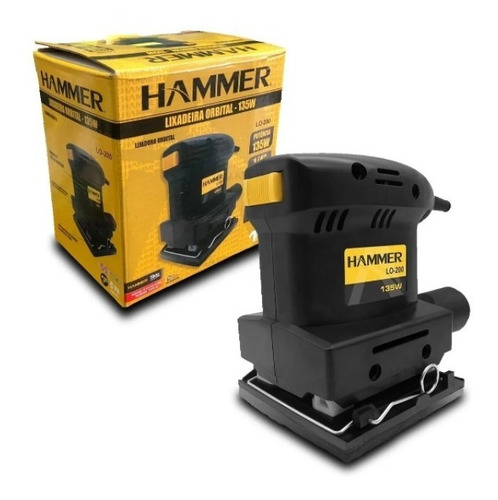 Lixadeira orbital Hammer GYLO200 preta 135W 110V