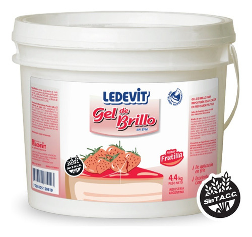 Gel De Brillo Tortas Ledevit Frutilla En Frio 4,4 Kg