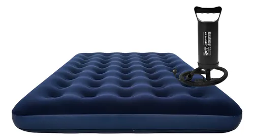 Colchão Inflável Bestway Casal para Camping com Bomba Manual 22cm