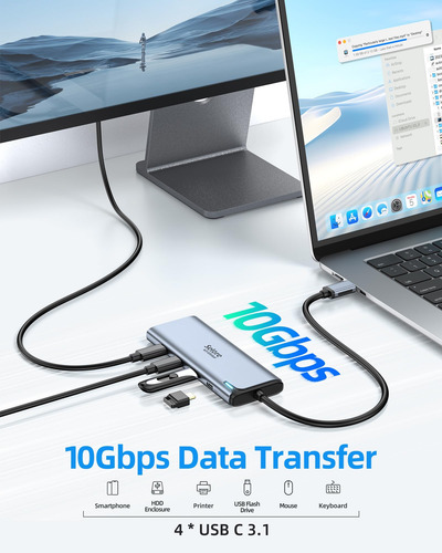 Divisor Usb C Selore&s-global 4k/60 Hz Dp Alt Mode 5 En 1