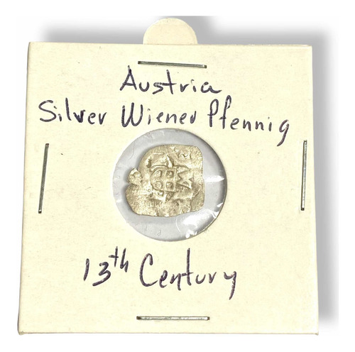 Wow Moneda Medieval Plata Austria Wiener Pfennig Siglo 13 (Usado)