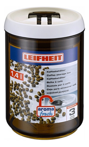 Frasco Hermetico Leifheit Para Cafe 1,4l Apilable Fresh&easy Color Marrón oscuro