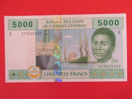 Billete Chad 5.000 Francos Africa Año 2002 Muy Escaso Unc