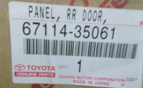 Panel Lateral Puerta Trasera Izq. Toyota 4runner 2002-2005