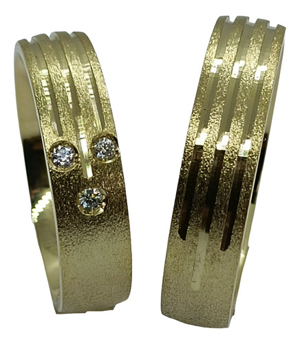 Aliança De Casamento Abaulada Fosca 5mm Ouro 18k