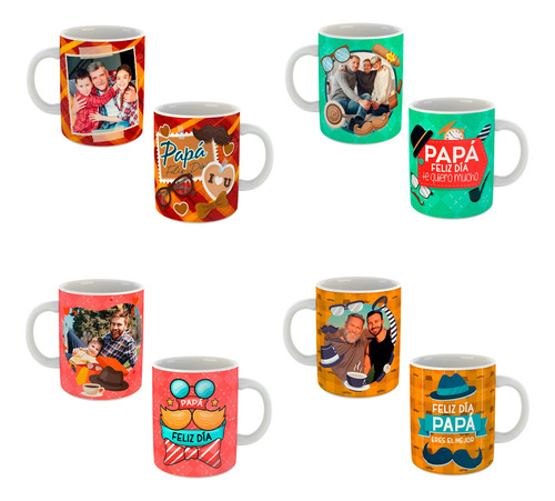 12 Plantillas Editables Para Sublimar Tazas Día Del Padre