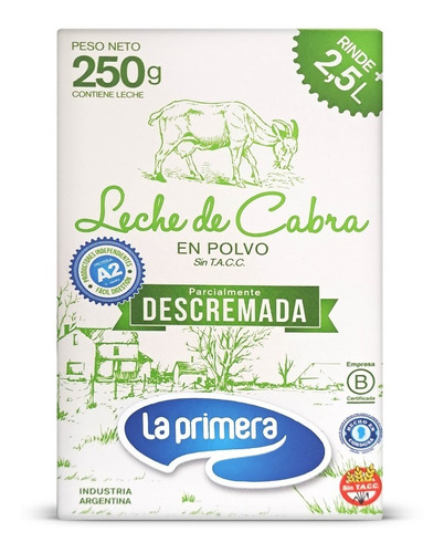 Leche Cabra En Polvo Semidescremada La Primera Sin Tacc 250g