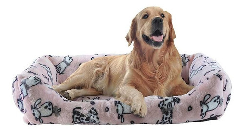 Cama Grande De 79 X 49 Cm Para Perro Color Rosa