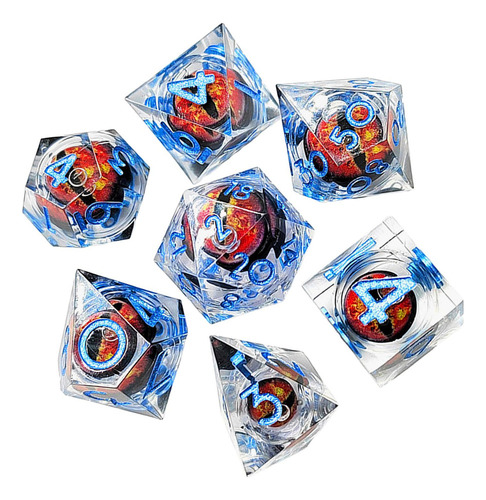 Juego De 7 Piezas De Dados De Ojo De Dragón Estilo B