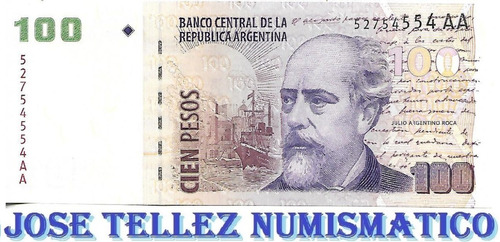 Bottero 3758a $100 Conv 2do. Diseño Serie Aa F.2 Unc Palermo