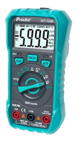 Imagen 1 de 4 de Tester Multimetro Autorango Proskit Mt-1236 True Rms Ncv