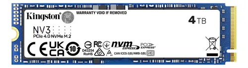 comprar Ssd Kingston Nv3 4tb Pcie 4.0 Nvme M.2 2280 Nand 3d Color Azul