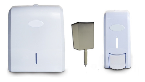 Dispenser Papel Toalha + Porta Sabonete Líquido Branco Nobre
