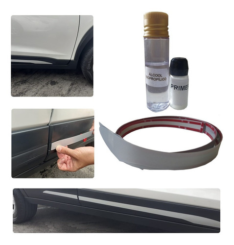 Imagem 2 de 2 de Adesivo Tipo Friso Resinado Nissan Kicks 2019 2020 Prata