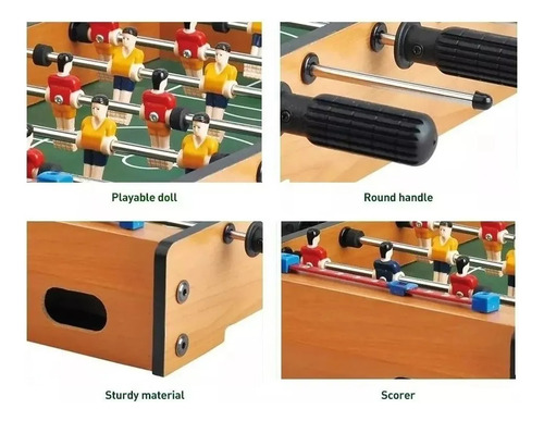 Juego Mesa Futbol Mini Madera Ecológico Portátil
