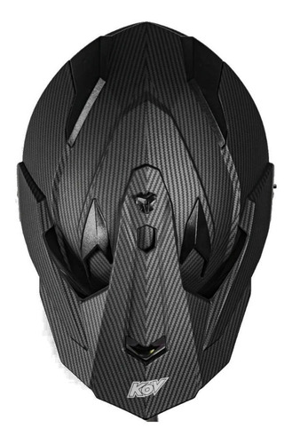 Imagen 7 de 7 de Casco Motocross Negro Kov Onix Tipo Fibra De Carbono Ktm Dm Color Negro Tamaño Del Casco L