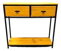 Comprar Mesa Auxiliar Lateral Madera Y Hierro Muebleriaindustrial.uy