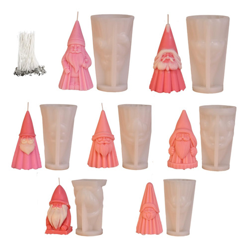 Homycoco - Molde De Silicona Para Velas De Papá Noel, 7 Unid