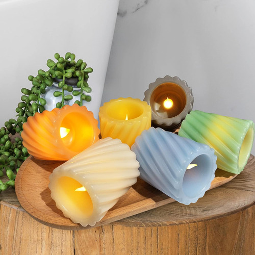 Velas Votivas Coloridas Sin Llama, Funcionan Con Pilas, Con