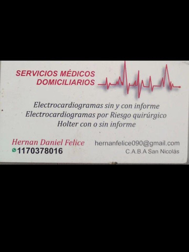 Electrocardiograma A Domicilio , Holter, Caba , Zona Norte ,