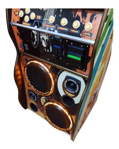 Maquina De Musica Jukebox 19 Polegadas Em Led Retrô