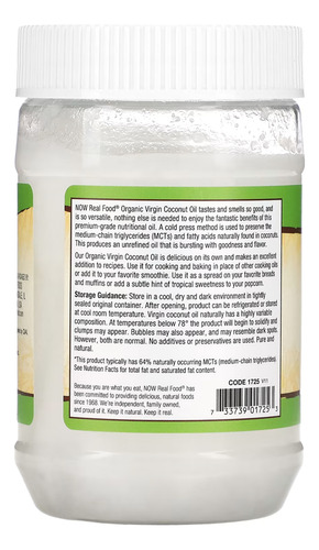 Óleo De Coco Virgem Now Foods 355ml 100% Puro Importado