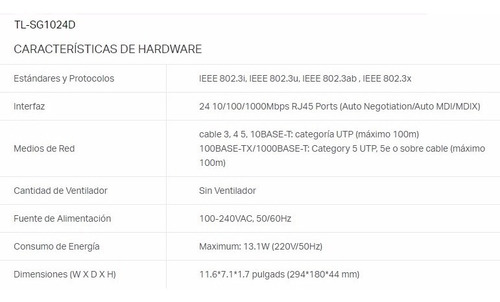 Imagen 3 de 4 de Switch Tp-link Gigabit 24 P Tl Sg1024d Rack O Escritorio