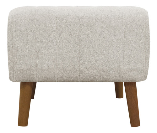Kit 2 Puffs Decorativos Verso Retangular Bouclé Premium Cor Bege Clique & Decore