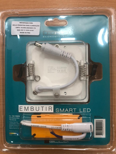 Imagem 2 de 2 de Kit 15 Spot Plafon 3w Led Br Quente Embutir Quadrado 3000k