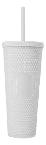 Vasos Texturizado Chico Plástico Acrílico 450 Ml Mm-6701 Color Blanco