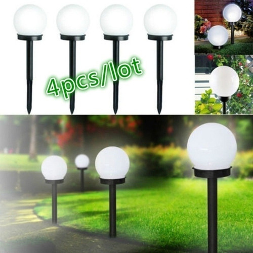 4pcs Bola Estilo Led Jardim Caminho Solar Lâmpada Spot Luz