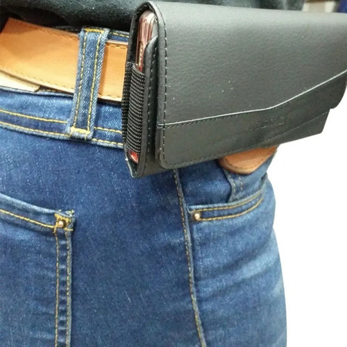 Imagen 2 de 6 de Funda Estuche Celular Anti Robo Cinturon Ecocuero 5 Pulgadas