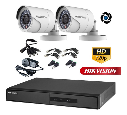 Imagen 5 de 10 de Kit Seguridad Hikvision Dvr 4ch + 2 Cámaras 720p + Balun