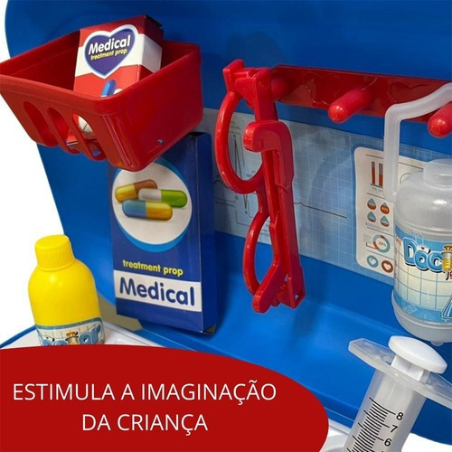 Imagem 2 de 8 de Kit Médico Infantil Maleta Com Acessórios Vira Mochila