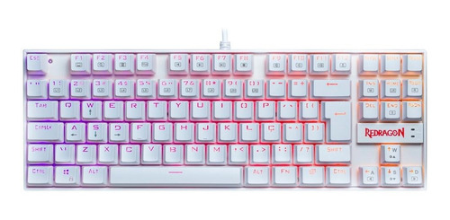 Imagem 2 de 7 de Teclado Gamer Redragon Kumara Rgb Lunar White Switch Marrom