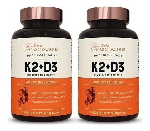 Vitamina K2 D3 5000 Ui Menaq7 Salud Osea Cardiaca 120 Cap